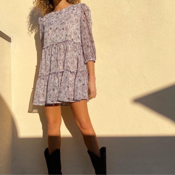 Aritzia Dresses & Skirts - Aritzia Sunday Best Lillian Dress- Butterfly Print Babydoll Dress- Size XS